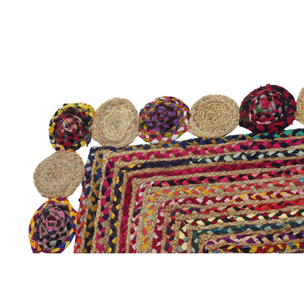 Teppich DKD Home Decor Baumwolle Bunt Jute (120 x 180 x 1 cm)