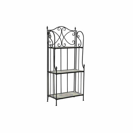 Regal DKD Home Decor Mosaik aus Keramik Schwarz Bunt schmiedeeisern 3 Regale (54 x 29 x 121 cm) (54 x 29 x 121 cm)