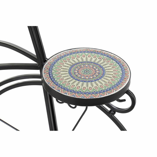 Blumentopf DKD Home Decor Fahrrad aus Keramik Mosaik Schwarz schmiedeeisern (70 x 28 x 57 cm)