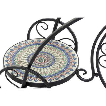 Blumentopf DKD Home Decor Fahrrad aus Keramik Mosaik Schwarz schmiedeeisern (70 x 28 x 57 cm)