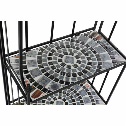 Regal DKD Home Decor Mosaik aus Keramik Schwarz Bunt schmiedeeisern 3 Regale (54 x 29 x 121 cm) (54 x 29 x 121 cm)