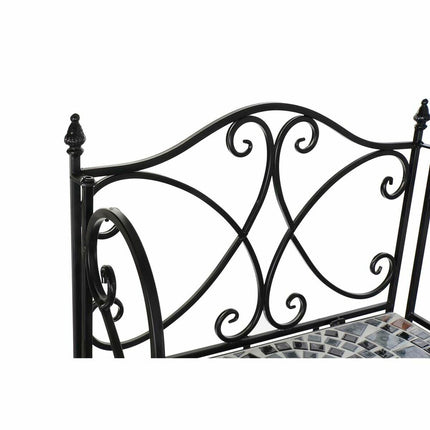 Regal DKD Home Decor Mosaik aus Keramik Schwarz Bunt schmiedeeisern 3 Regale (54 x 29 x 121 cm) (54 x 29 x 121 cm)