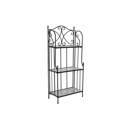 Regal DKD Home Decor Mosaik aus Keramik Schwarz Bunt schmiedeeisern 3 Regale (54 x 29 x 121 cm) (54 x 29 x 121 cm)