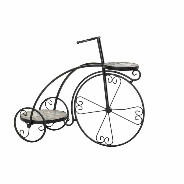 Blumentopf DKD Home Decor Fahrrad aus Keramik Mosaik Schwarz schmiedeeisern (70 x 28 x 57 cm)