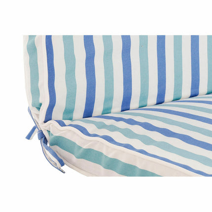 Kissen DKD Home Decor Hängematten 190 x 60 x 5 cm Streifen Weiß Himmelsblau Marineblau (190 x 60 x 5 cm)