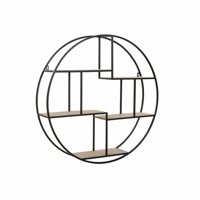 Regal DKD Home Decor 80 x 17 x 80 cm natürlich Schwarz Metall Holz MDF