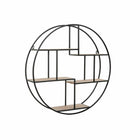 Regal DKD Home Decor 80 x 17 x 80 cm natürlich Schwarz Metall Holz MDF