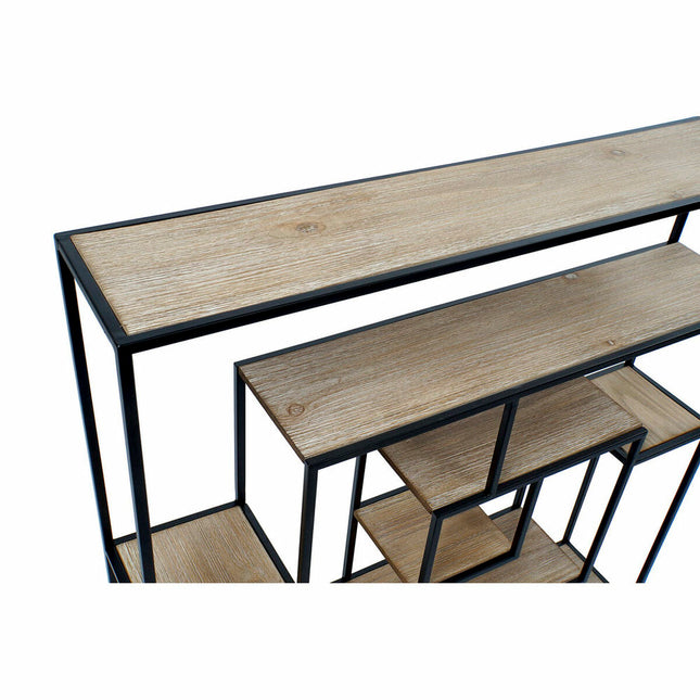 Regal DKD Home Decor 82 x 17 x 83 cm natürlich Schwarz Metall Holz MDF