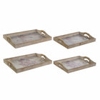 Schale DKD Home Decor 40,6 x 30 x 6 cm Grau Beige Holz MDF (2 Stück)