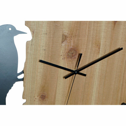 Wanduhr DKD Home Decor Schwarz Braun Weiß Eisen Fugl 50 x 4 x 50 cm Holz MDF (2 Stück)