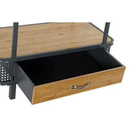 Regal DKD Home Decor Kristall Metall Holz Braun Dunkelgrau 2 Regale (80 x 40 x 121 cm)