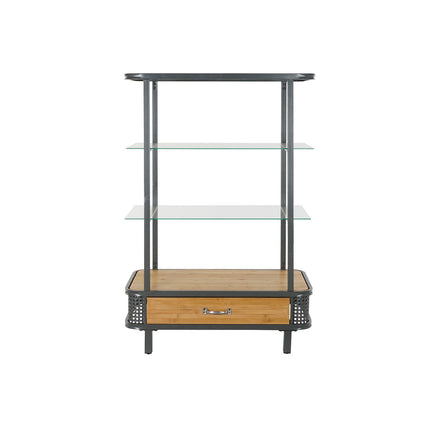 Regal DKD Home Decor Kristall Metall Holz Braun Dunkelgrau 2 Regale (80 x 40 x 121 cm)