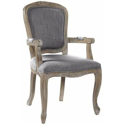 Stuhl DKD Home Decor Holz Polyester Dunkelgrau (57 x 57 x 94 cm)