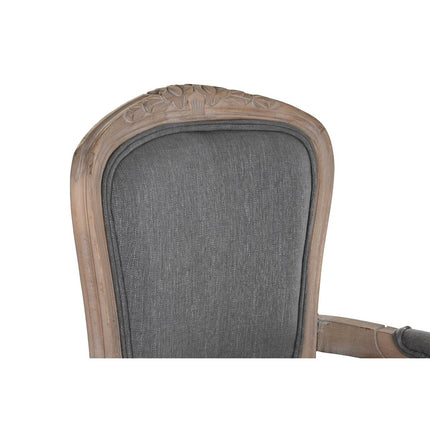 Stuhl DKD Home Decor Holz Polyester Dunkelgrau (57 x 57 x 94 cm)