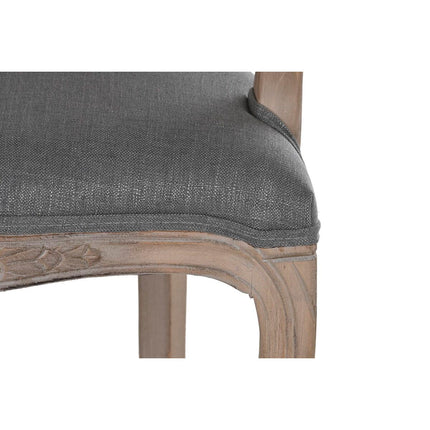 Stuhl DKD Home Decor Holz Polyester Dunkelgrau (57 x 57 x 94 cm)