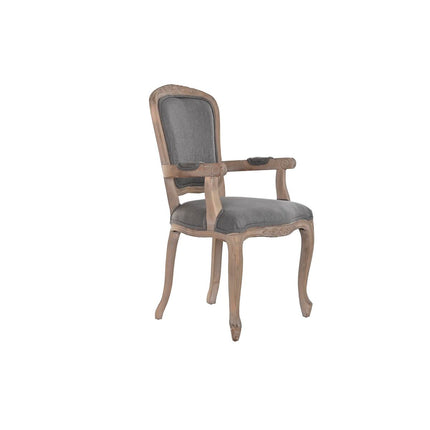Stuhl DKD Home Decor Holz Polyester Dunkelgrau (57 x 57 x 94 cm)