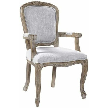 Stuhl DKD Home Decor Holz Polyester Hellgrau (57 x 57 x 94 cm)
