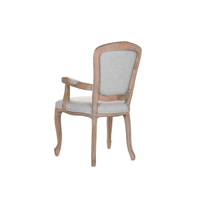 Stuhl DKD Home Decor Holz Polyester Hellgrau (57 x 57 x 94 cm)