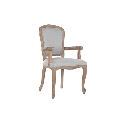 Stuhl DKD Home Decor Holz Polyester Hellgrau (57 x 57 x 94 cm)