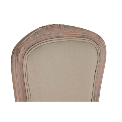 Stuhl DKD Home Decor Beige Holz Polyester (57 x 57 x 94 cm)