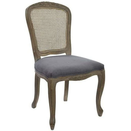 Stuhl DKD Home Decor Grau Holz Polyester Rattan (53 x 49 x 95 cm)