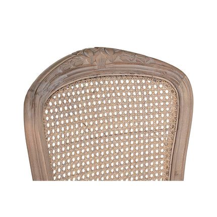 Stuhl DKD Home Decor Grau Holz Polyester Rattan (53 x 49 x 95 cm)