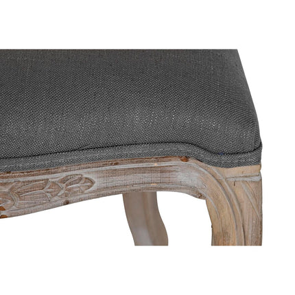 Stuhl DKD Home Decor Grau Holz Polyester Rattan (53 x 49 x 95 cm)