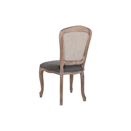 Stuhl DKD Home Decor Grau Holz Polyester Rattan (53 x 49 x 95 cm)
