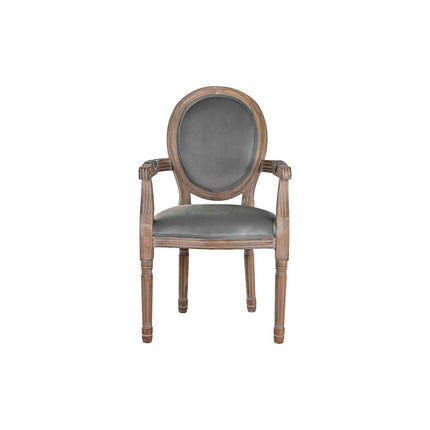 Stuhl DKD Home Decor Grau Holz Polyester (55 x 46 x 95 cm)