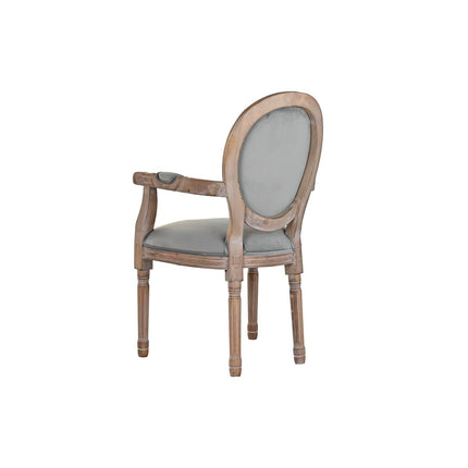 Stuhl DKD Home Decor Grau Holz Polyester (55 x 46 x 95 cm)