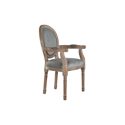 Stuhl DKD Home Decor Grau Holz Polyester (55 x 46 x 95 cm)