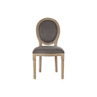 Stuhl DKD Home Decor Leinen Kautschukholz Dunkelgrau (48 x 46 x 96 cm)