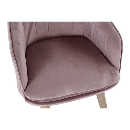 Stuhl DKD Home Decor Rosa Kautschukholz (56 x 55 x 74 cm)