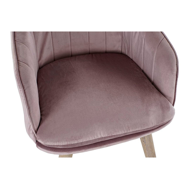 Stuhl DKD Home Decor Rosa Kautschukholz (56 x 55 x 74 cm)