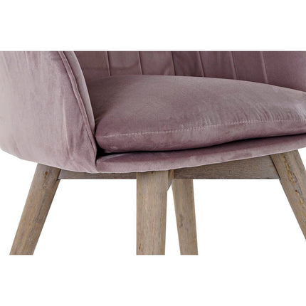 Stuhl DKD Home Decor Rosa Kautschukholz (56 x 55 x 74 cm)