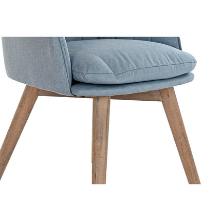 Stuhl DKD Home Decor Blau Kautschukholz (56 x 55 x 74 cm)