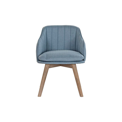 Stuhl DKD Home Decor Blau Kautschukholz (56 x 55 x 74 cm)