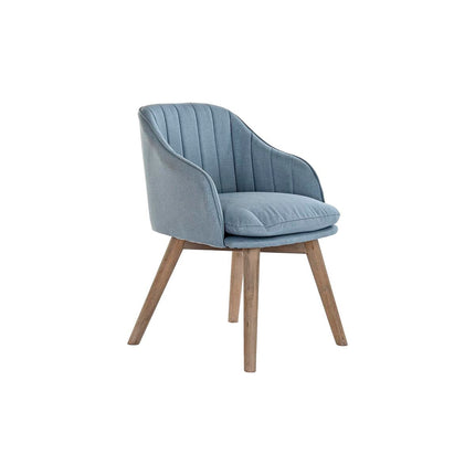 Stuhl DKD Home Decor Blau Kautschukholz (56 x 55 x 74 cm)