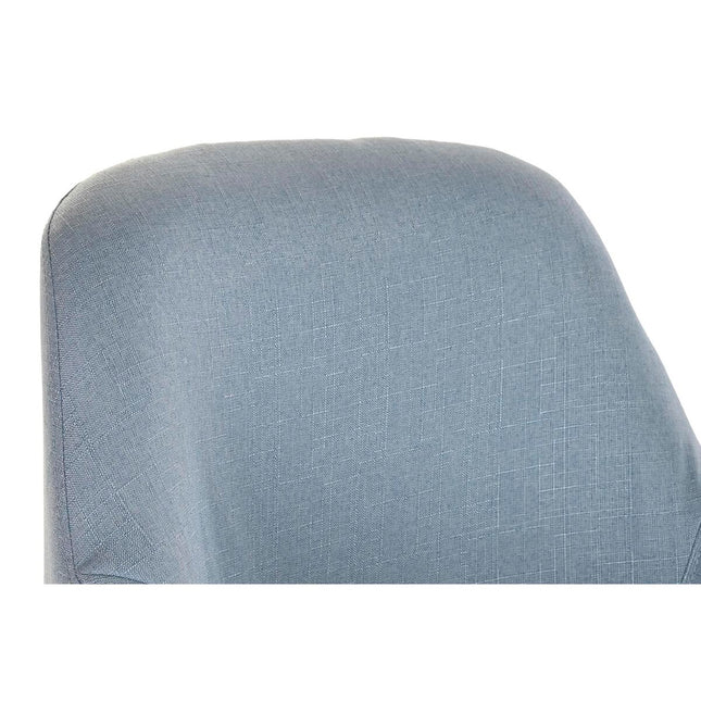Stuhl DKD Home Decor Blau Holz Polyester (61 x 68 x 78 cm)
