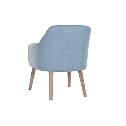 Stuhl DKD Home Decor Blau Holz Polyester (61 x 68 x 78 cm)