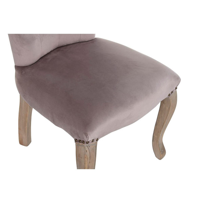 Stuhl DKD Home Decor Rosa Leinen Kautschukholz (51 x 47.5 x 101 cm)