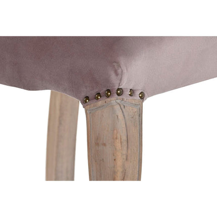 Stuhl DKD Home Decor Rosa Leinen Kautschukholz (51 x 47.5 x 101 cm)