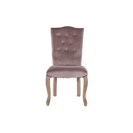 Stuhl DKD Home Decor Rosa Leinen Kautschukholz (51 x 47.5 x 101 cm)