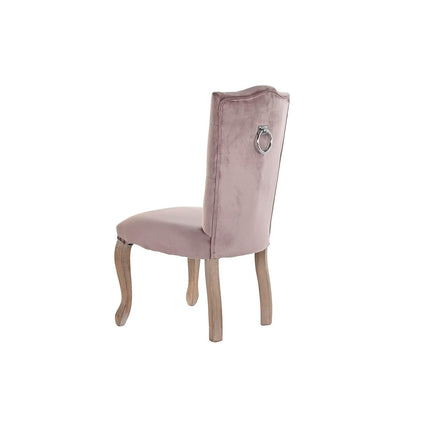 Stuhl DKD Home Decor Rosa Leinen Kautschukholz (51 x 47.5 x 101 cm)
