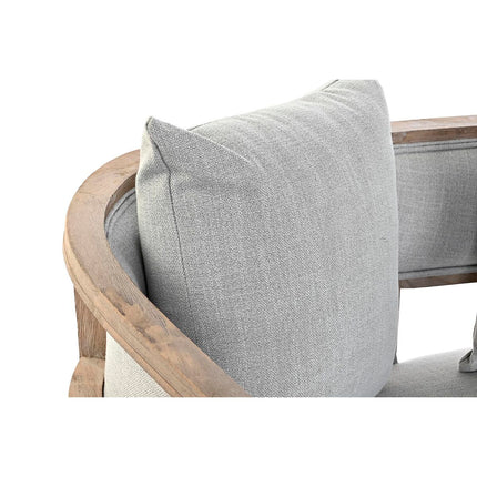 Sofa DKD Home Decor Leinen Kautschukholz Hellgrau (122 x 69 x 72 cm)