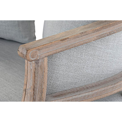 Sofa DKD Home Decor Leinen Kautschukholz Hellgrau (122 x 69 x 72 cm)