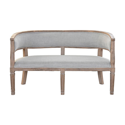 Sofa DKD Home Decor Leinen Kautschukholz Hellgrau (122 x 69 x 72 cm)