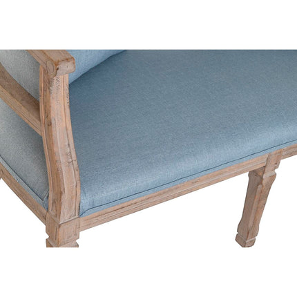 Sofa DKD Home Decor Blau Leinen Kautschukholz (122 x 69 x 72 cm)