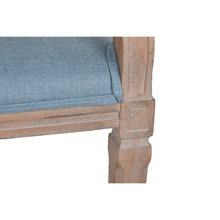 Sofa DKD Home Decor Blau Leinen Kautschukholz (122 x 69 x 72 cm)