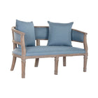 Sofa DKD Home Decor Blau Leinen Kautschukholz (122 x 69 x 72 cm)